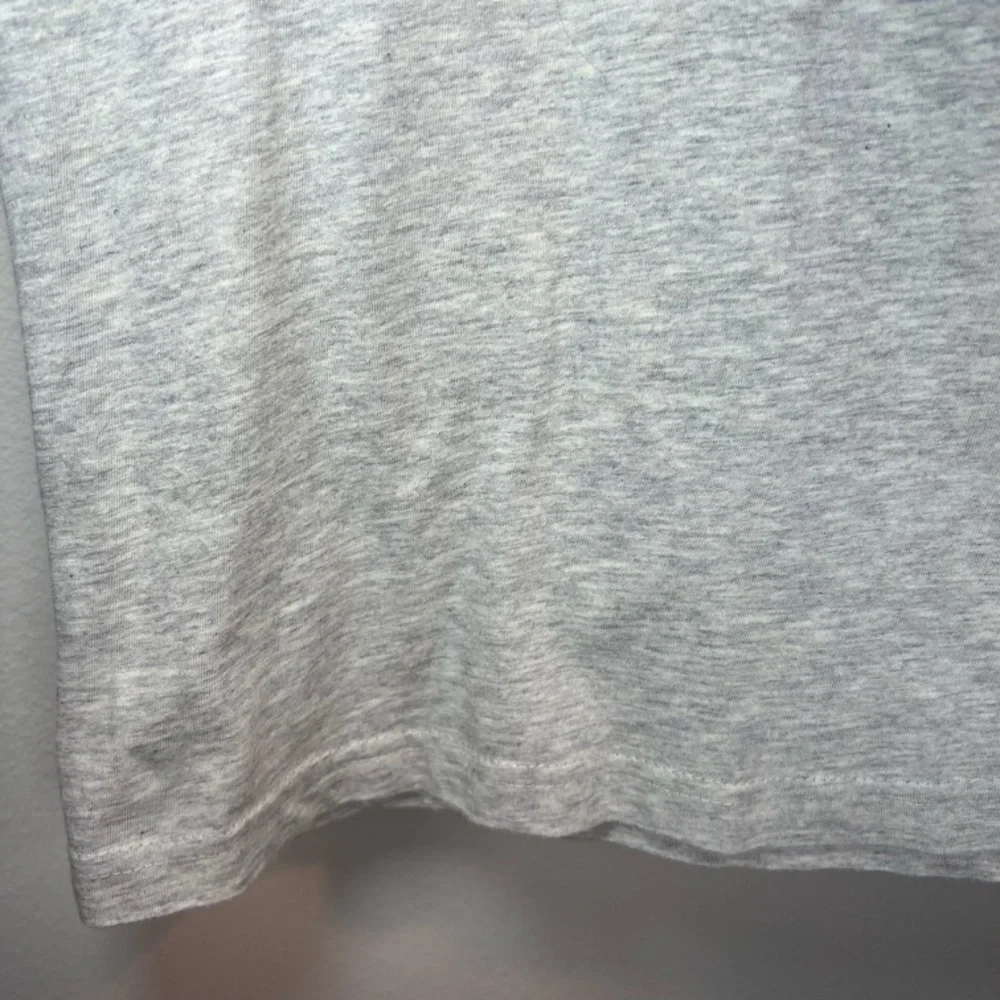 Ralph Lauren Sport V-Neck T-Shirt Heather Gray White Pony Logo Girls Size Medium